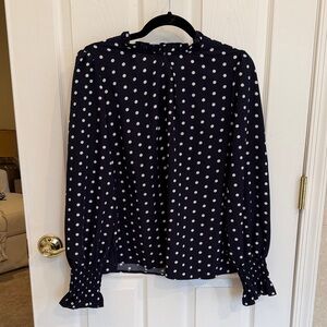 Navy Polka Dot Blouse